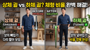 상체 긴 체형 vs 하체 긴 체형: 벨트 하나로 완성하는 상하체 황금 비율 공식